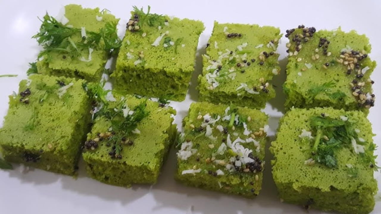 Spinach dhokla 